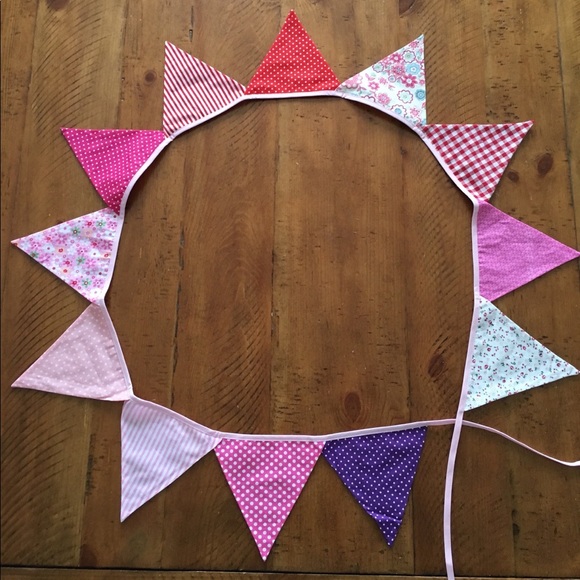 12 Pieces of Cotton Fabrics Party Decor Banner with 3 Colors to Pick - Picture 6 of 10